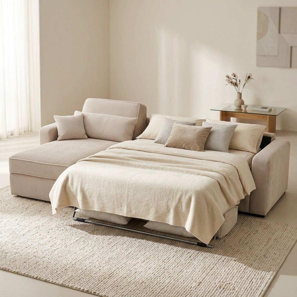 Colțar extensibil MONDOVI 3 locuri cu saltea 120×190 cm, reversibil stânga/dreapta (C2+M)