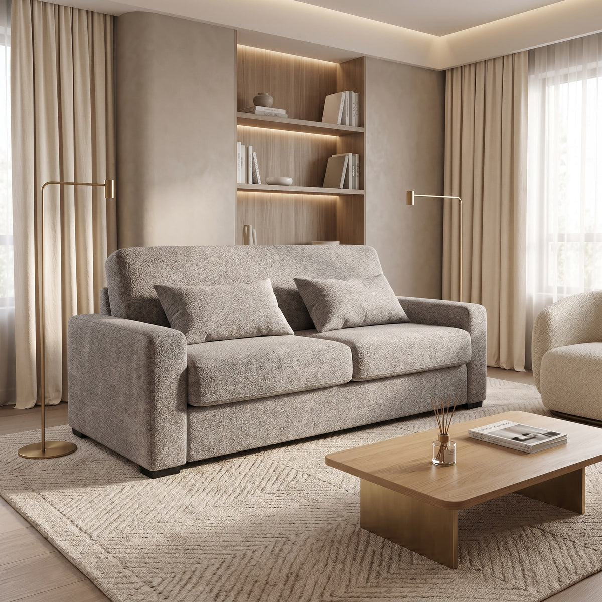 Canapea extensibilă SECONDA C3 închisă, în living
