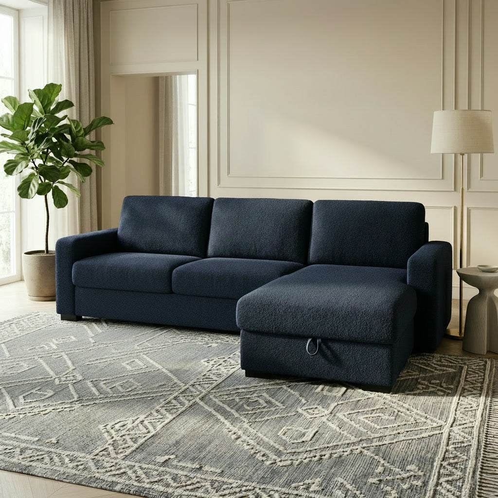 Colțar extensibil QUINTA C2+M, 3 locuri, cu saltea 120x190x20 cm, reversibil