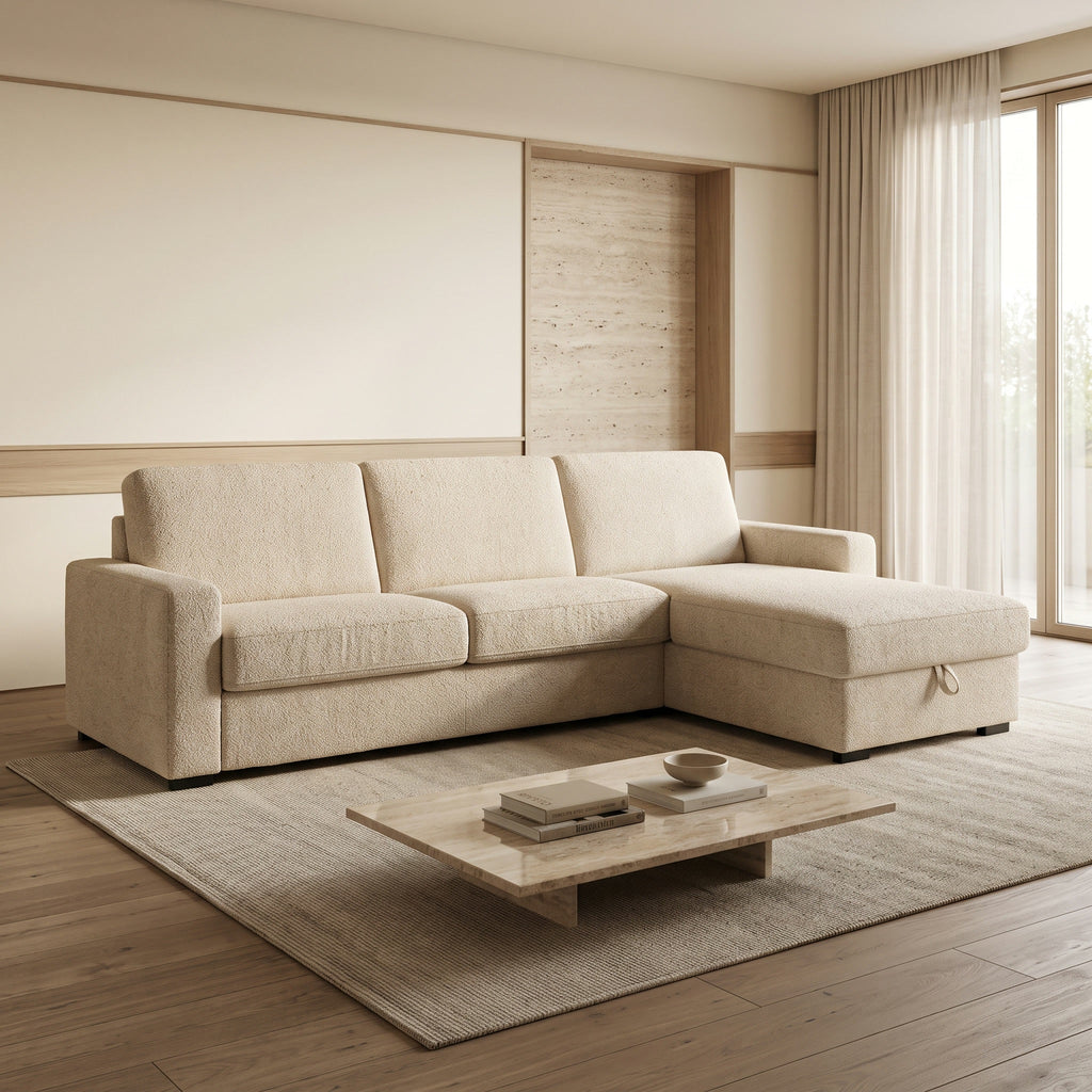 Colțar extensibil QUINTA C4+M, închis, în living