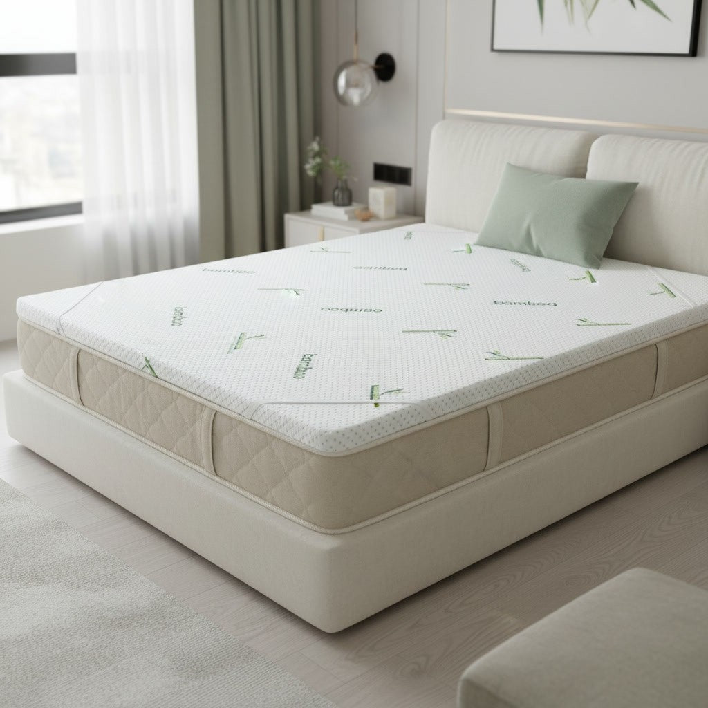 Topper Confort 5 cm cu Husă Detașabilă Bio Bamboo