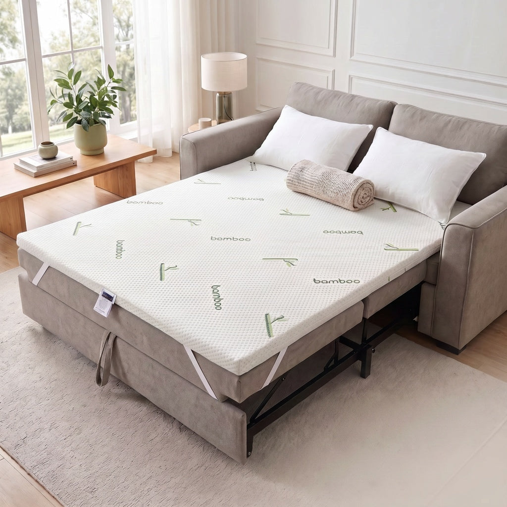 Topper Ortopedic MEMORY 3+3 cm cu Husă Detașabilă Bio Bamboo