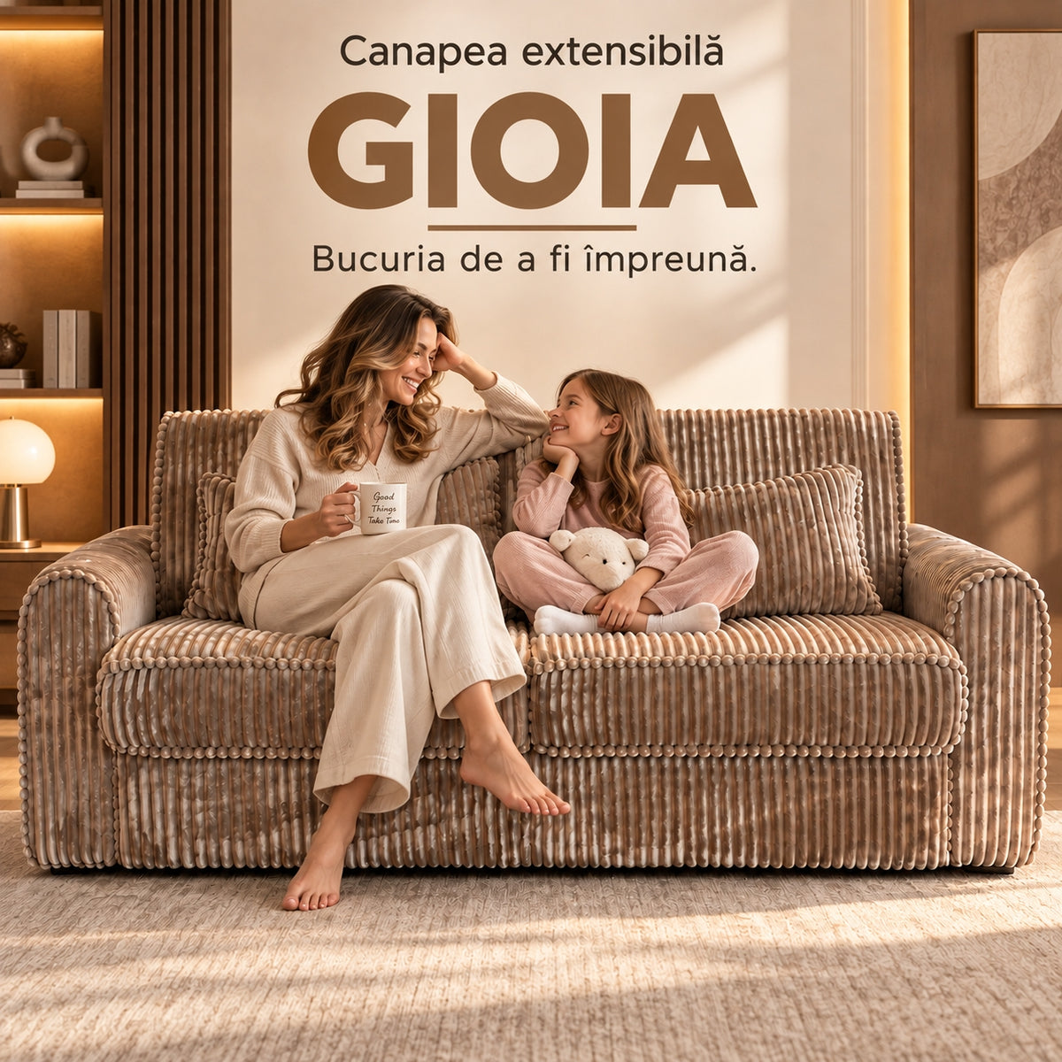 Canapea extensibilă GIOIA C3, cu saltea inclusă