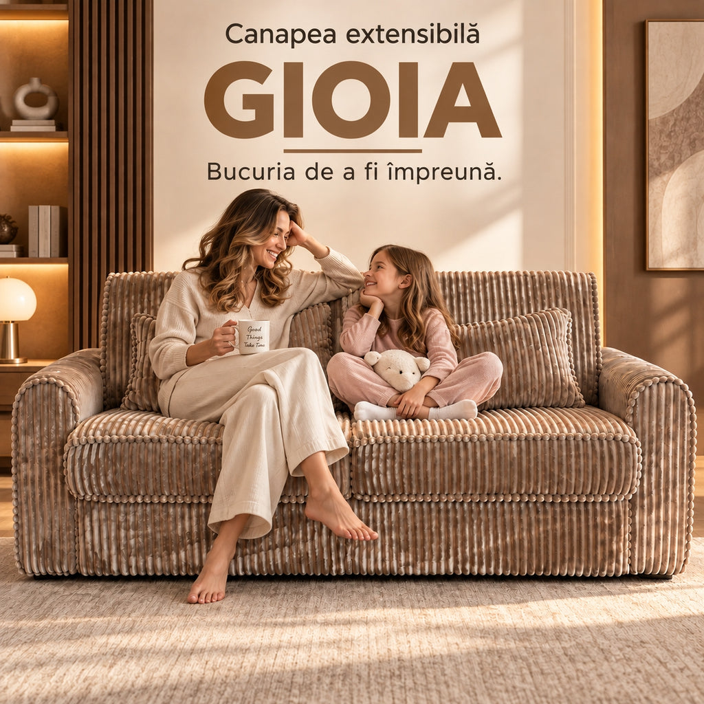 Canapea extensibilă GIOIA C4, cu saltea inclusă