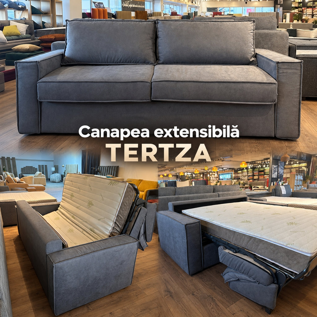 Canapea extensibilă TERTZA C3, cu saltea 140x190x20 cm