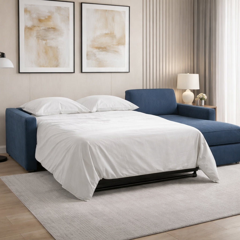 Colțar extensibil Modena 3 locuri cu saltea 120×190 cm, reversibil stânga/dreapta (C2+M)