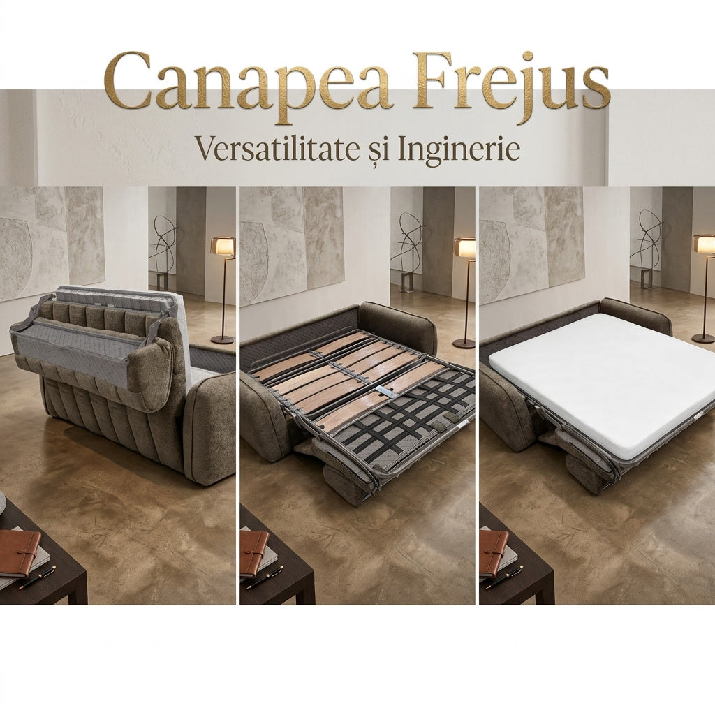 Canapea extensibila CS47 FREJUS C3, cu saltea 140x190cm