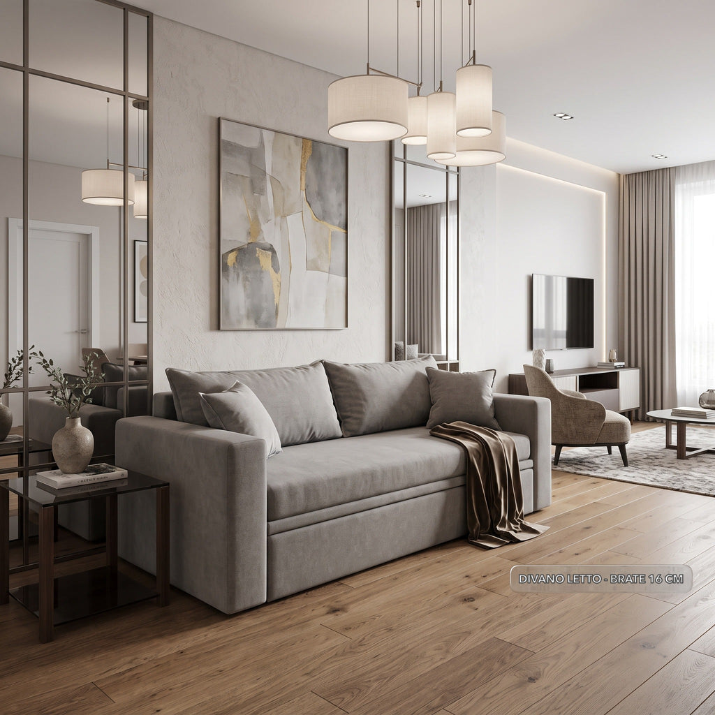 Canapea extensibila 3in1 DIVANO LETTO, cu saltea 80x200cm și perne decorative incluse