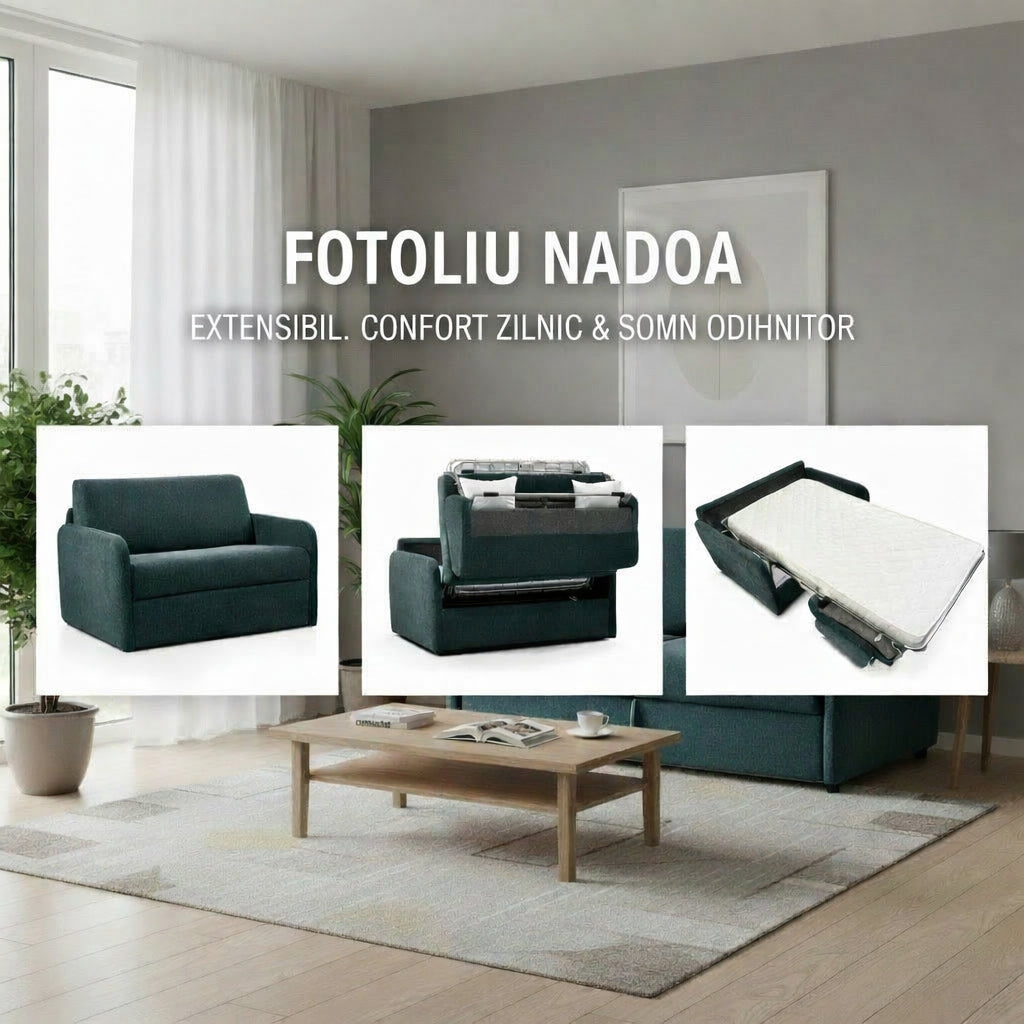 Fotoliu extensibil NADOA, cu saltea 70x190cm