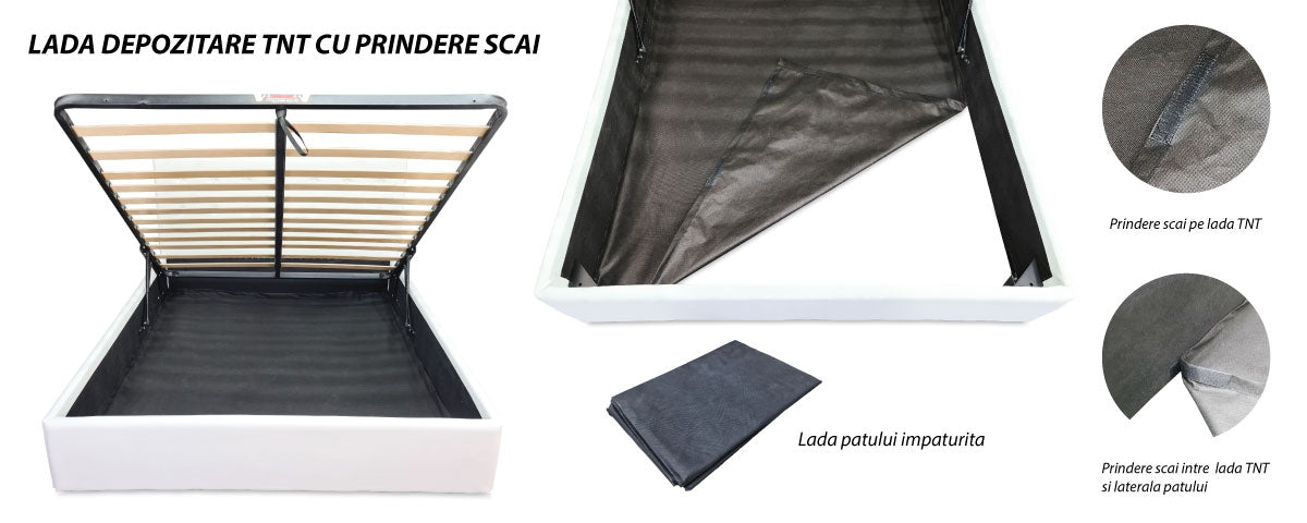 Lada de depozitare din panza TNT cu prindere scai