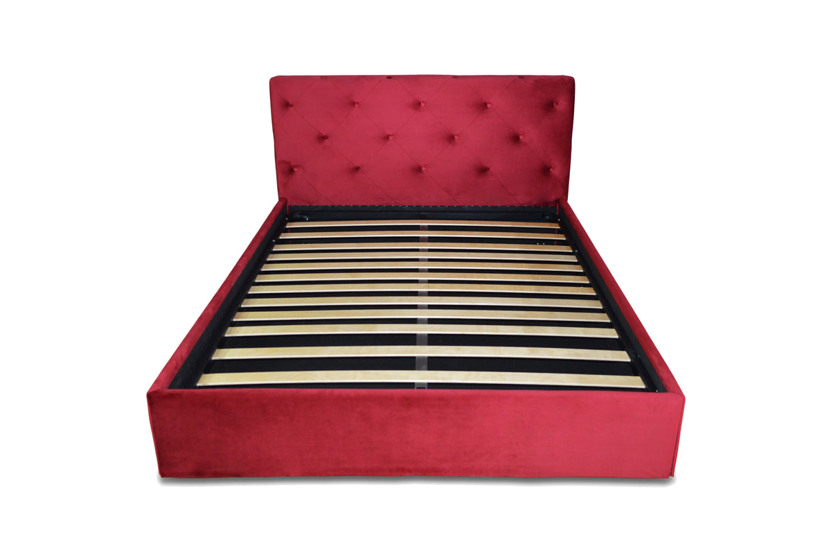 Pat tapitat rabatabil cu lada de depozitare Romance 160x200