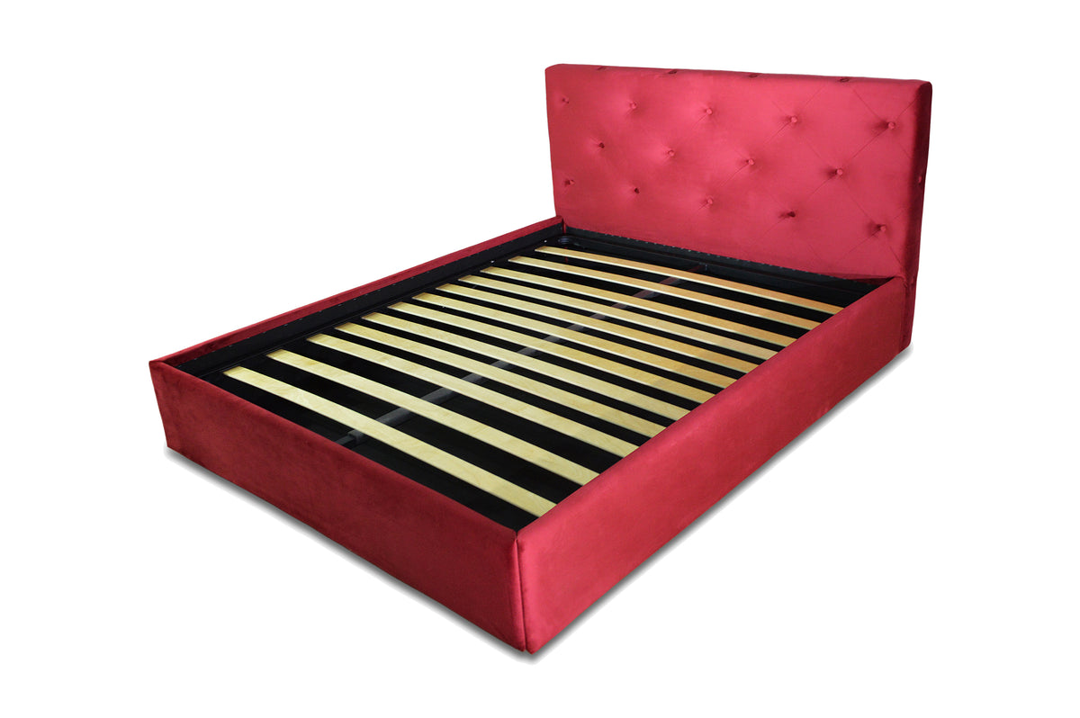 Pat tapitat rabatabil cu lada de depozitare Romance 160x200