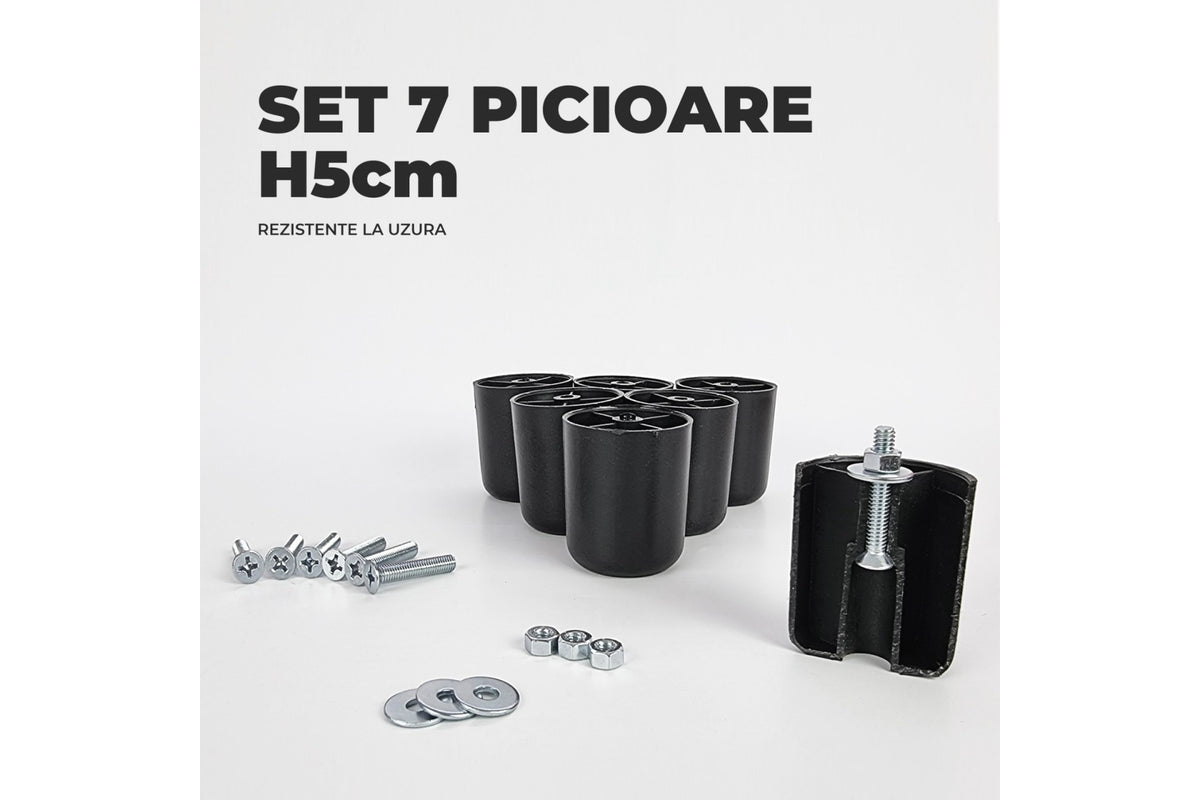 Set 7 picioare pentru pat H 5 cm