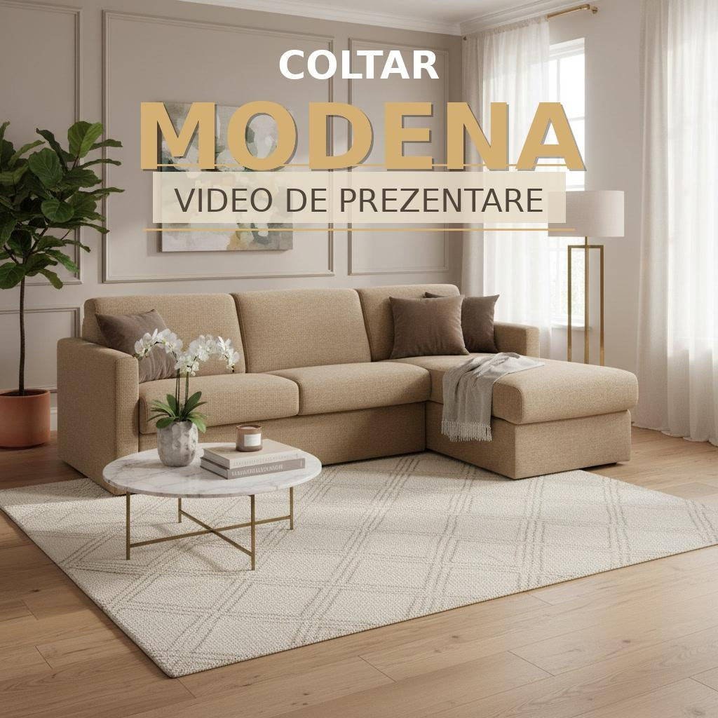 Colțar extensibil Modena 5 locuri cu saltea 160×190 cm, reversibil stânga/dreapta (C4+M)