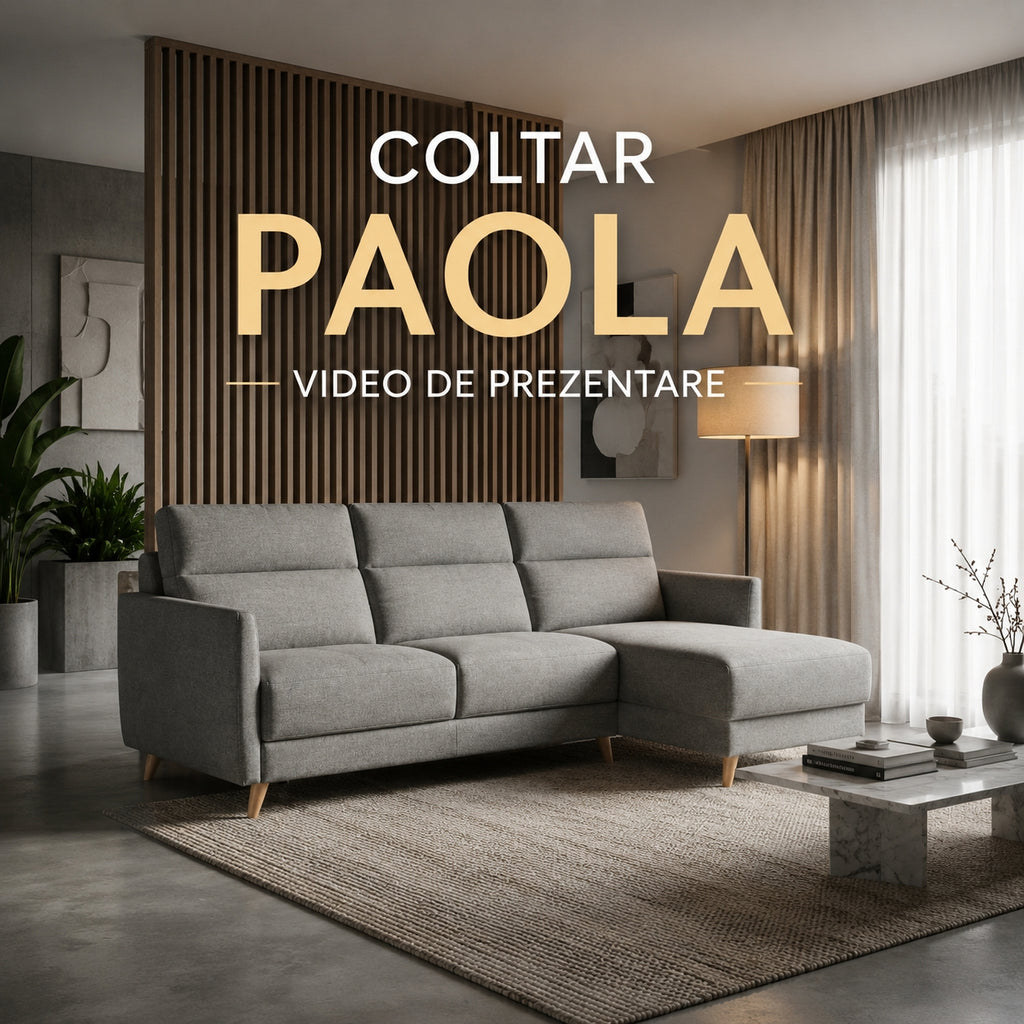 Colțar extensibil PAOLA 5 locuri cu saltea 160×190 cm, reversibil stânga/dreapta (C4+M)