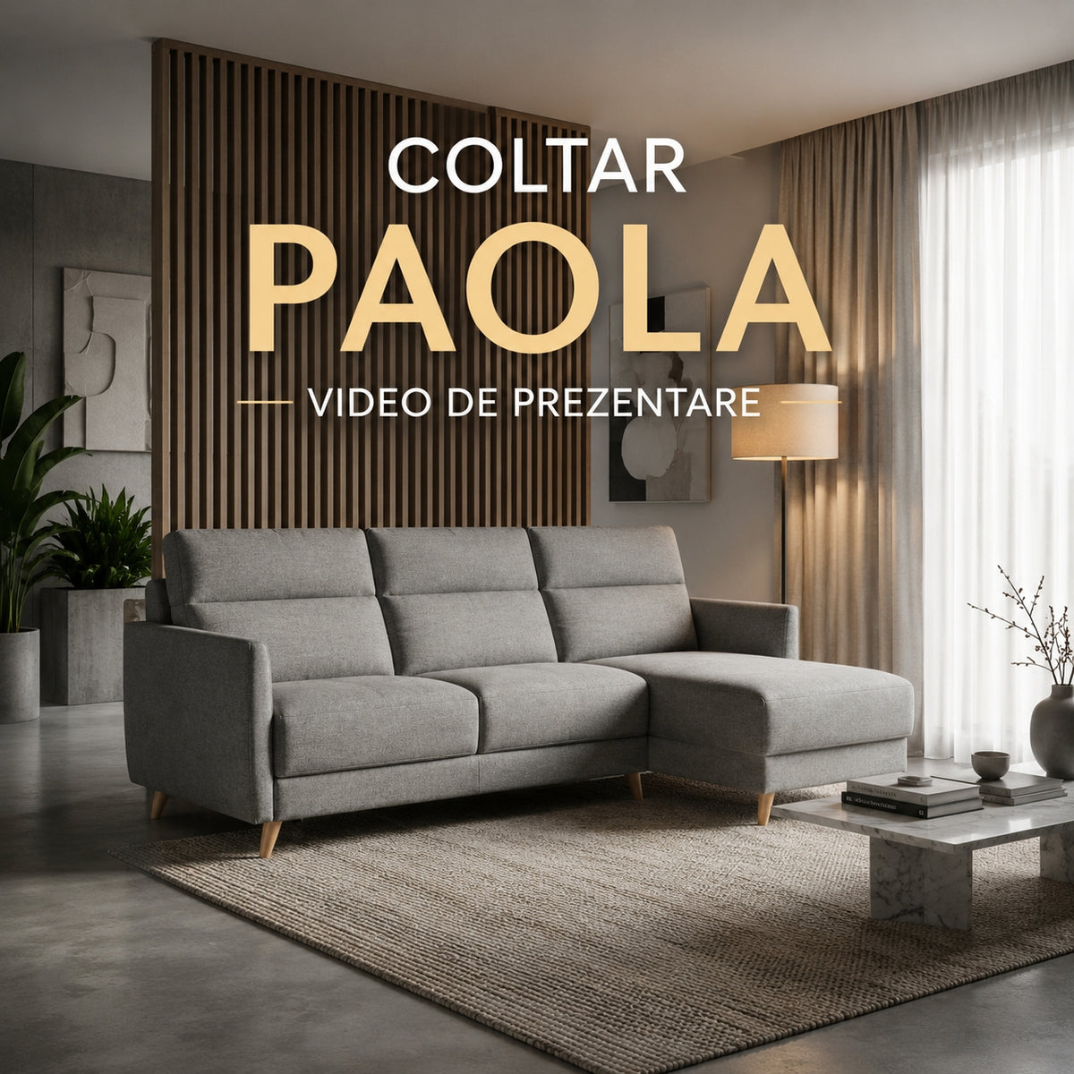 Colțar extensibil PAOLA 5 locuri cu saltea 160×190 cm, reversibil stânga/dreapta (C4+M)