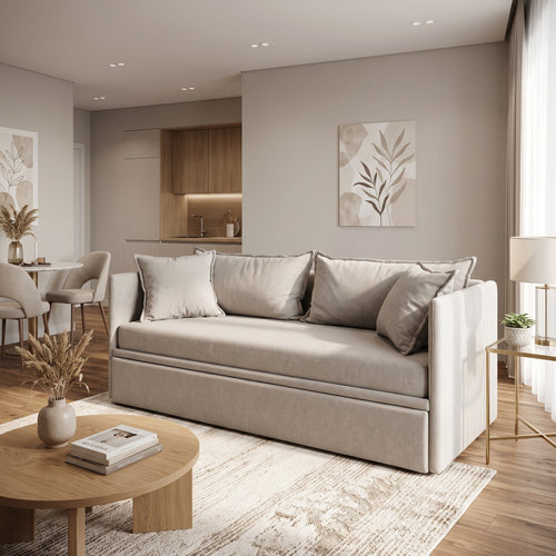 Canapea extensibila 3in1 DIVANO LETTO, cu saltea 80x200cm și perne decorative incluse