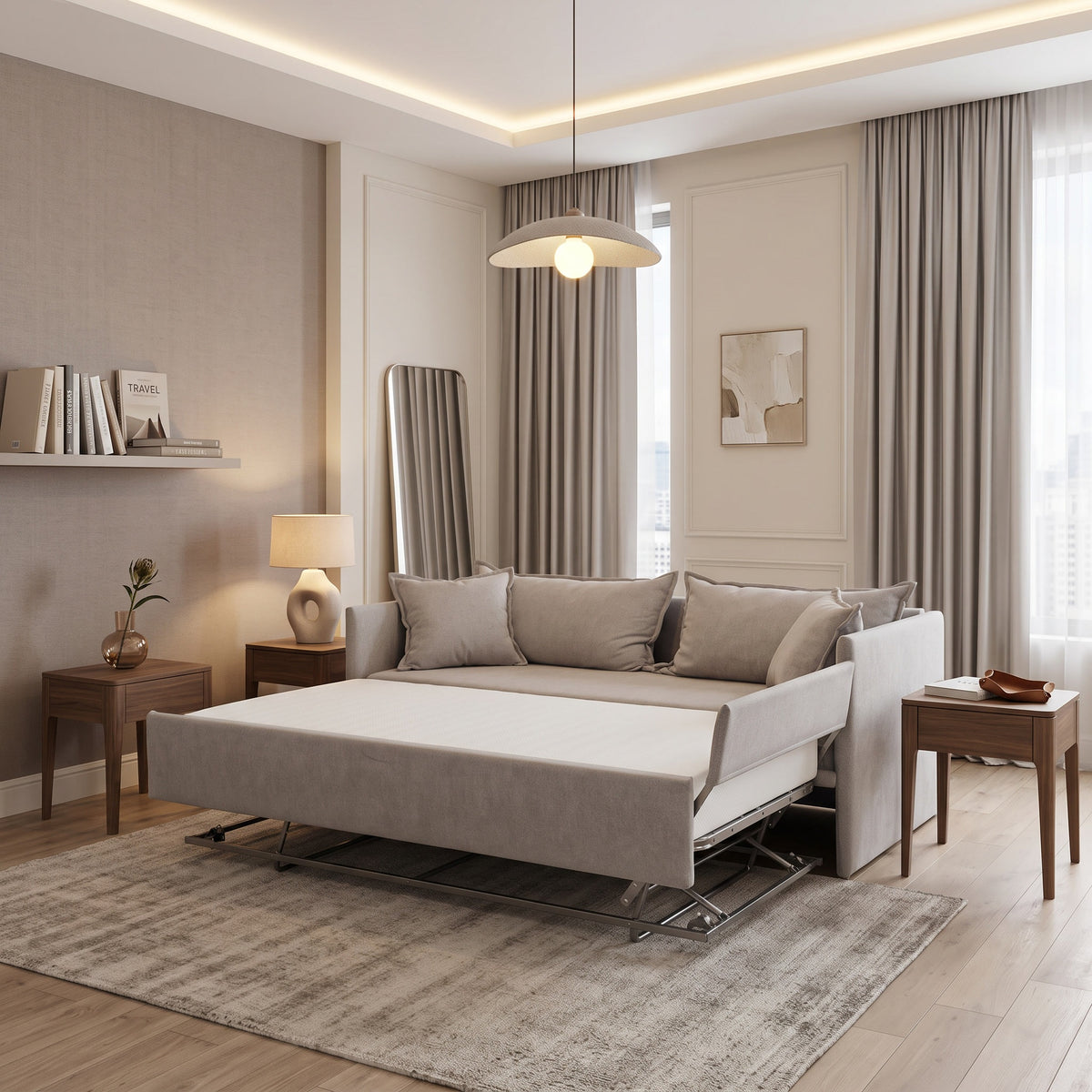 Canapea extensibila 3in1 DIVANO LETTO, cu saltea 80x200cm și perne decorative incluse
