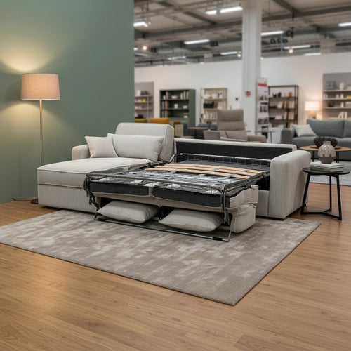 Colțar extensibil MONDOVI 4 locuri cu saltea 140×190 cm, reversibil stânga/dreapta (C3+M)
