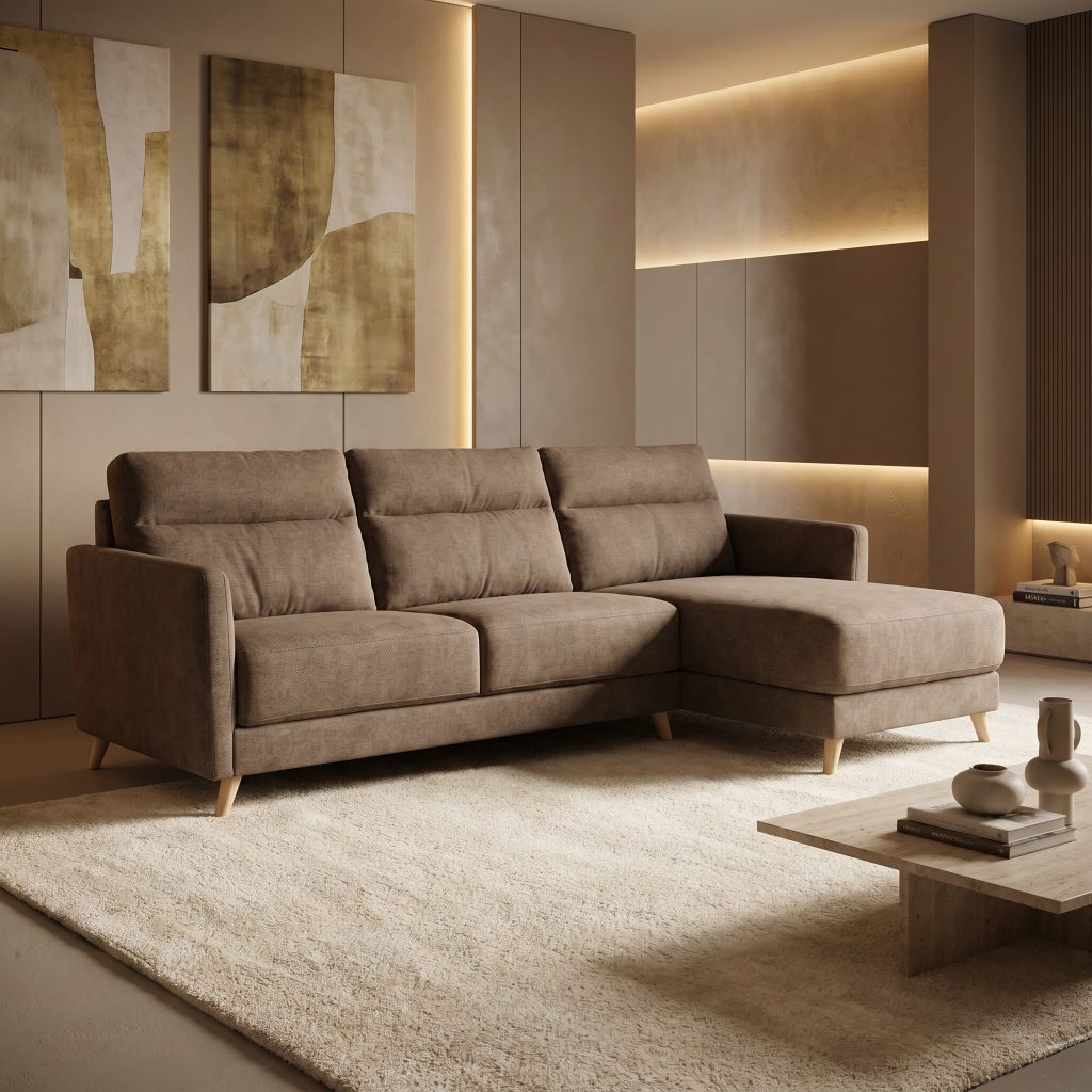 Colțar extensibil PAOLA 5 locuri cu saltea 160×190 cm, reversibil stânga/dreapta (C4+M)